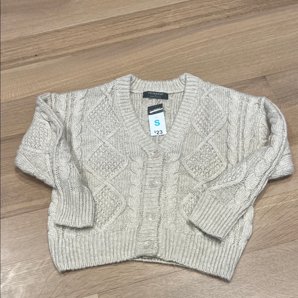 Primark Cable Knit Cardigan - Light Gray